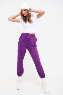 Спортивные штаны - Фиолетовый - Тонкие Trend Alaçatı Stili