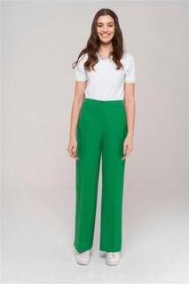 Широкие брюки с высокой талией, зеленые 7557 Olcay, зеленый