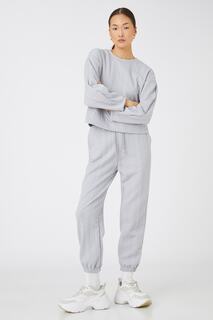 Спортивные штаны Jogger с завязкой на талии и рисунком Koton, серый