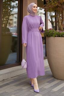 Платье Ayrobin с поясом Rina Self - Сиреневый InStyle, фиолетовый