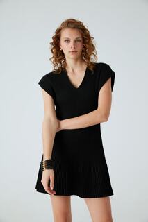 Платье без рукавов с V-образным вырезом и воланами JOIN US, черный