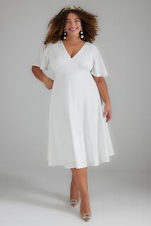 Платье больших размеров - Белый - А-силуэт Trendyol, белый