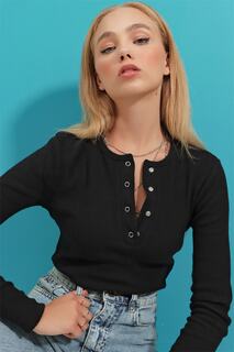 Женская черная блуза на камзоле MDS-345-BLZ Trend Alaçatı Stili, черный