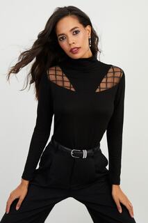 Женская черная блузка в рыбацком стиле BK1548 Cool &amp; Sexy, черный