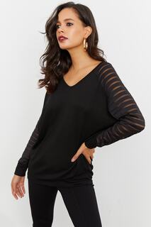 Женская черная блузка с v-образным вырезом Cool &amp; Sexy, черный