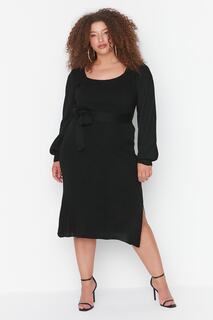 Платье больших размеров – черное – облегающее Trendyol, черный
