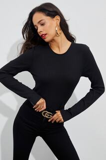 Женская черная блузка с окном сзади İZ74X Cool &amp; Sexy, черный