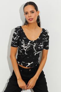 Женская черная блузка с узором LPP1224 Cool &amp; Sexy, черный