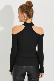 Женская черная блузка-бретелька с открытыми плечами Cool &amp; Sexy, черный