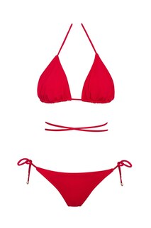 Бразильский комплект бикини с треугольными стрингами Slr Sailor Moda, красный