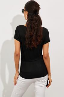 Женская черная двубортная блузка EY2496 Cool &amp; Sexy, черный
