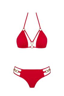 Бразильский комплект бикини с кольцами Sailor Moda, красный