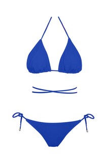 Бразильский комплект бикини с треугольными завязками Sailor Moda, темно-синий
