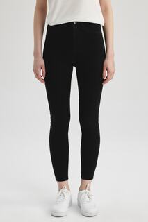 Супероблегающие джинсовые брюки-джеггинсы с высокой талией DeFacto, черный