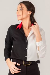 Женская черная рубашка с длинным рукавом с блокировкой armonika, разноцветный