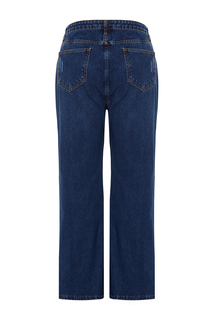 Темно-синие джинсы широкого кроя с высокой талией Trendyol, синий