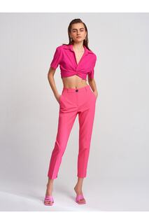 Классические брюки со средней талией-фуксия Dilvin, розовый