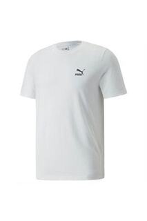 Классическая футболка с маленьким логотипом, белая Puma, черный