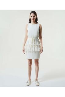 Платье из крепа с кружевными полосками Machka, белый