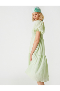 Платье миди с деталью Gipe Koton, зеленый