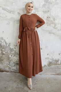 Платье с поясом Lemina - горько-коричневый InStyle