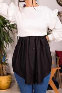 Женская черная юбка-рубашка на эластичном поясе armonika, черный