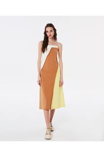 Платье с цветными блоками Twist, коричневый