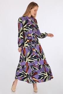 Платье Хиджаб с Экзотическим Узором - Сиреневый Bigdart, фиолетовый