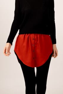 Женская эластичная юбка-рубашка с плиточным поясом armonika, оранжевый