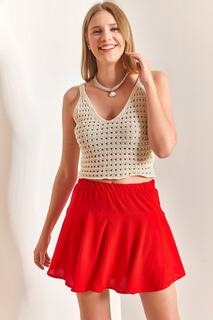 Женская юбка-шорты из вискозы Bianco Lucci, красный