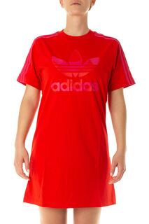 Платье-футболка с принтом трилистника Marimekko adidas, красный