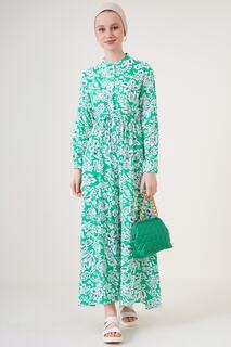 Платье-хиджаб 2144 с узорчатым воротником – B.green Bigdart, зеленый