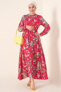 Платье-хиджаб с великолепным воротником - красный Bigdart