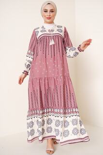 Платье-хиджаб в полный рост с узором 2175 — пыльная роза Bigdart, розовый
