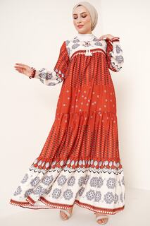 Платье-хиджаб в полный рост с рисунком – плитка Bigdart, оранжевый