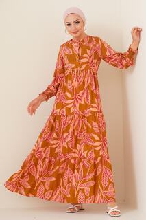 Платье-хиджаб с рисунком 2145 — Тан Bigdart, коричневый