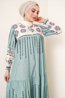 Платье-хиджаб в полный рост с рисунком – D.mint Bigdart, синий
