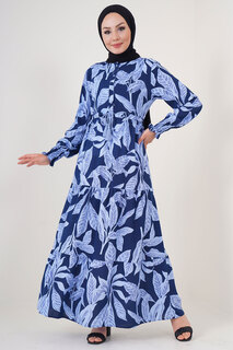 Платье-хиджаб с рисунком 2145 — темно-синий Bigdart
