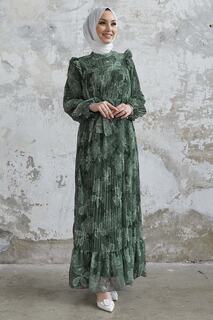 Плиссированное Шифоновое Платье Azelya С Оборками На Плечах - Мятный InStyle, зеленый