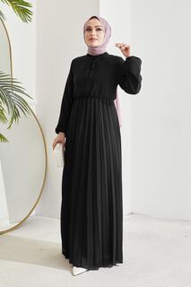 Плиссированное Шифоновое Платье-хиджаб Limelda - Черный InStyle