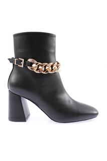 Женские ботинки на каблуке с аксессуарами-цепочками DGN, черный