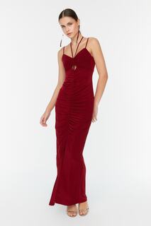 Вечернее платье и платье для выпускного – Бордовый – Русалка Trendyol, бордовый