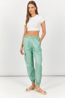 Женские брюки-карго мятного цвета с эластичной резинкой на талии и armonika, зеленый