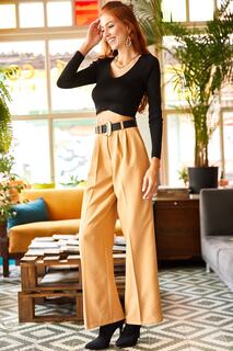 Женские брюки-палаццо светло-коричневого цвета с карманами и карманами Olalook, коричневый