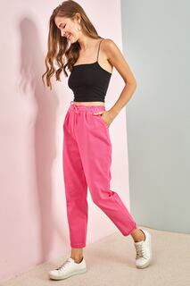 Женские габардиновые брюки с люверсами 3929 Bianco Lucci, розовый