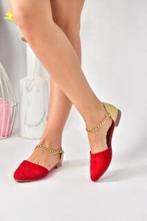 Женские замшевые балетки красного золота Fox Shoes, красный