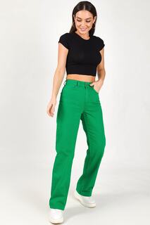 Женские зеленые широкие джинсы Mom armonika, зеленый