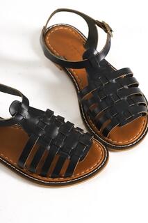 Женские кожаные сандалии-гладиаторы Capone с круглым носком и ремешком Capone Outfitters, черный