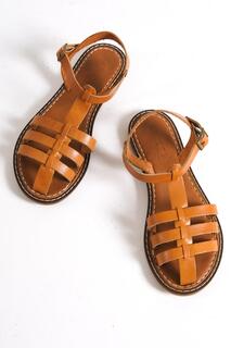 Женские кожаные сандалии-гладиаторы Capone с ремешками Capone Outfitters, коричневый