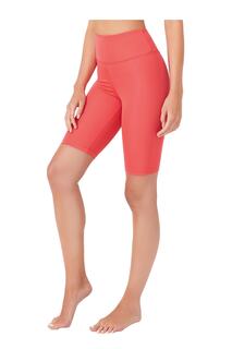Женские коралловые свободные велосипедные шорты с высокой талией, короткие спортивные тайтсы, байкерские основы LOS OJOS, красный